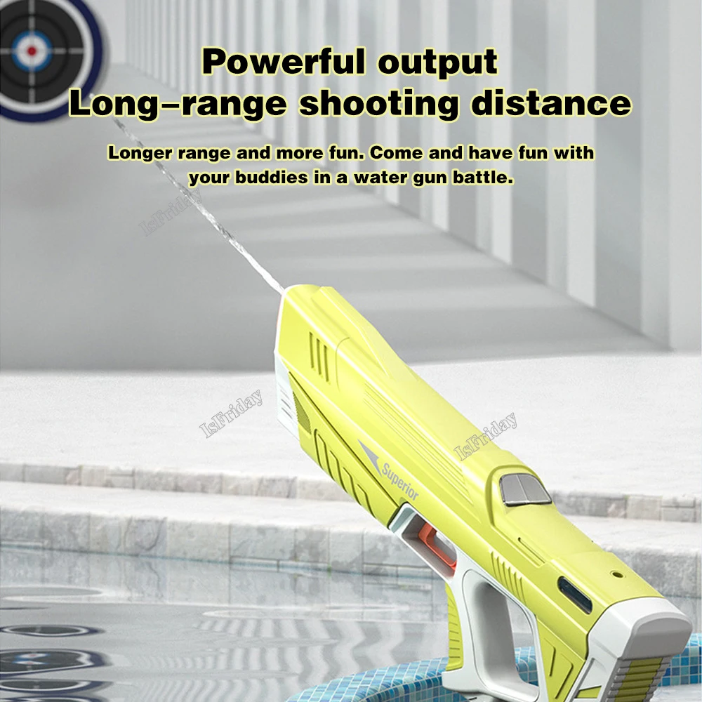 Full Automatic Electric Water Gun Toy Summer Induction Water Absorbing High-Tech Burst Water Gun Beach Outdoor Water Fight Toys