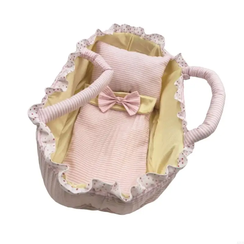 Tragbare Hängematte Korb Wiege Mit Kissen 12 Zoll Bett Für 30cm Spielzeug Präsentiert A2UB – Detail 5