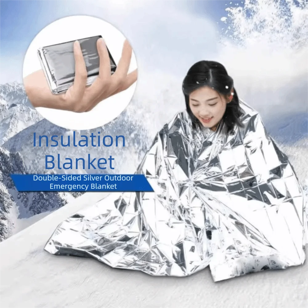 Thermal Cover Windproof Thermal Blanket Waterproof PET Foil Survival Blanket Lightweight All Weather Foil Blanket Hiking