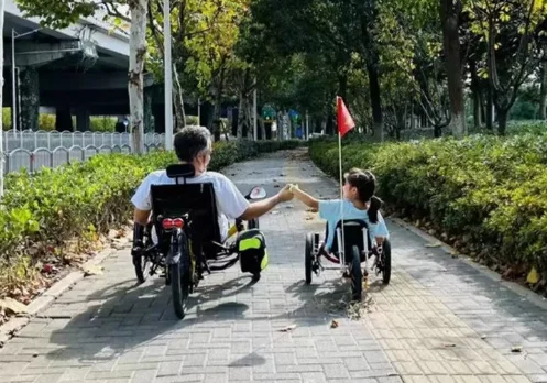 Recumbent Bicycle Three-Wheel Front and Rear Travel Leisure Folding