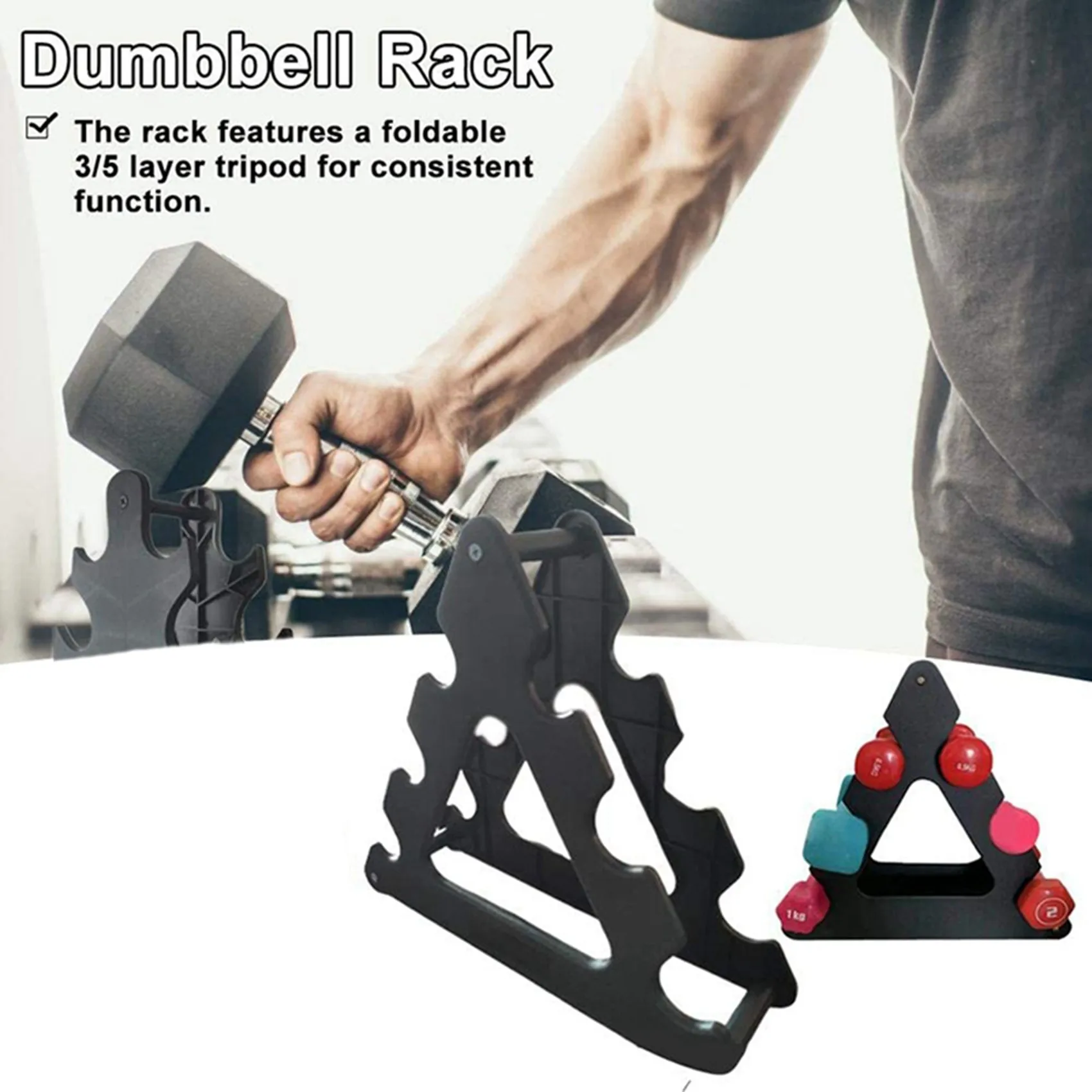 B48B-2X Weight Rack For Dumbbells Rack Multifunctional 3/5 Layer Rugged Dumbbell Holder For Household Use Dumbell Rack Stand