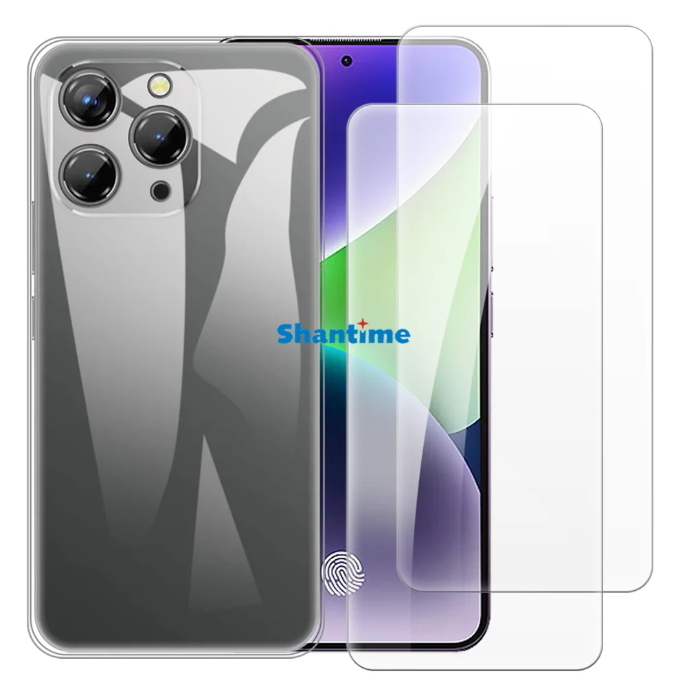 

Мягкий чехол + комплект из закаленного стекла для экрана Oukitel P1 Pro, защита всего тела