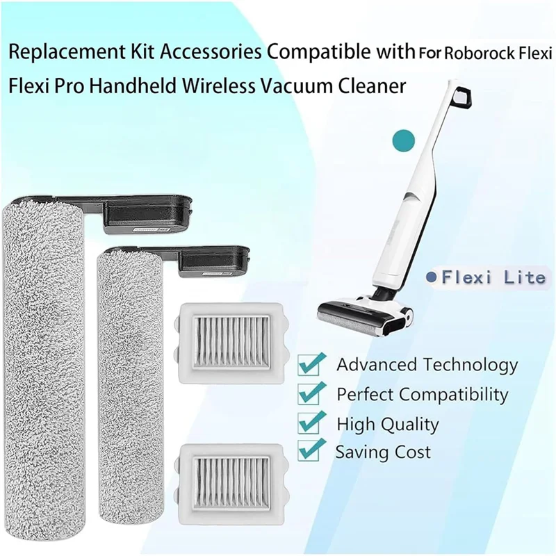 A01M-مجموعة ملحقات لـ Roborock Flexi/Flexi Pro مكنسة كهربائية لاسلكية محمولة فرشاة رئيسية قطع غيار فلتر Hepa