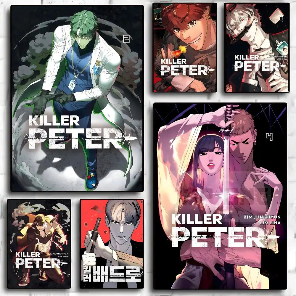 Killer Peter Manhwa Dark Action Poster Living Room Bedroom Party Bar Decor Moisture-proof Art Wall Painting