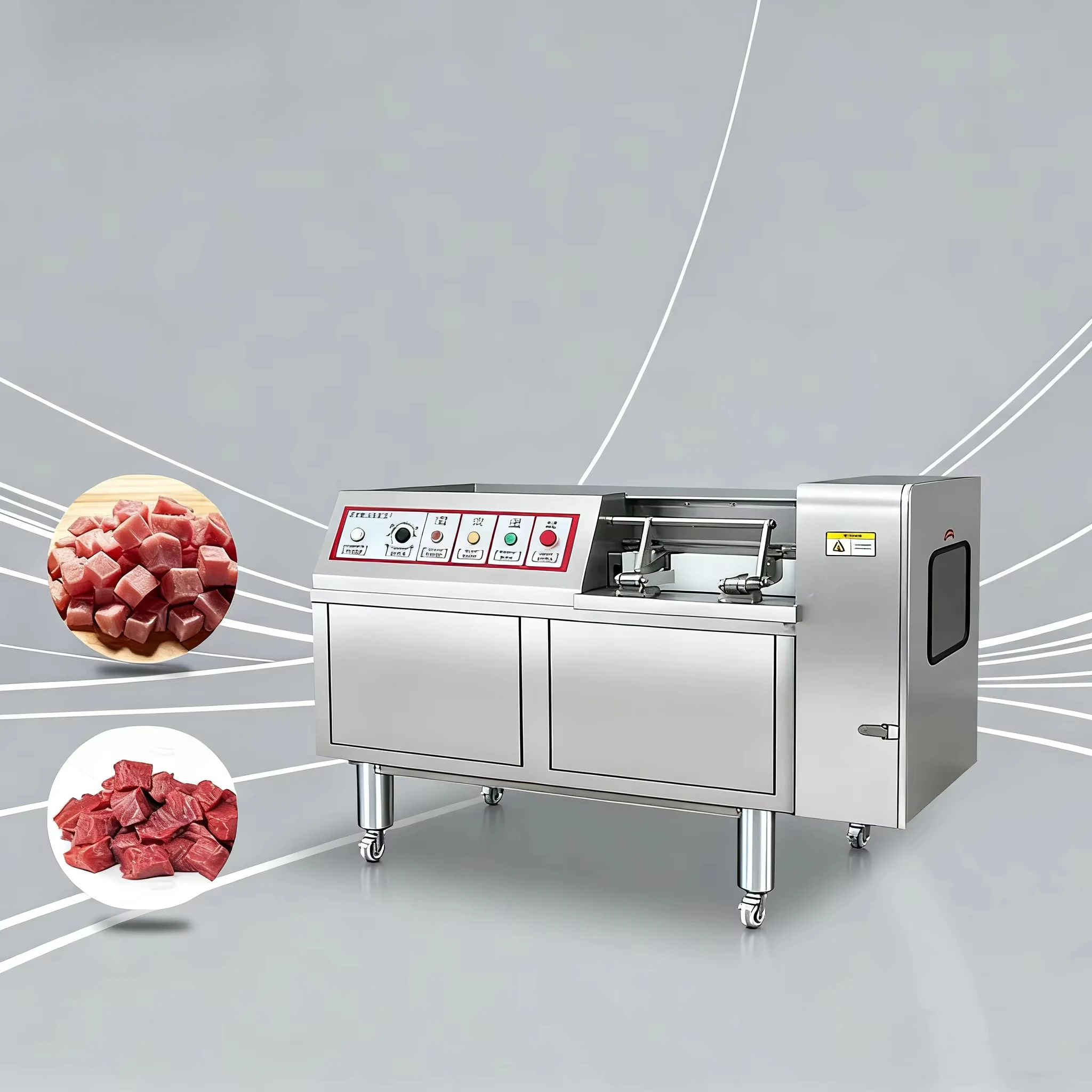 FOODLINE Customized Adjustable Fully Automatic Meat Cutter with Stainless Steel Blade High Capacity Farm Use