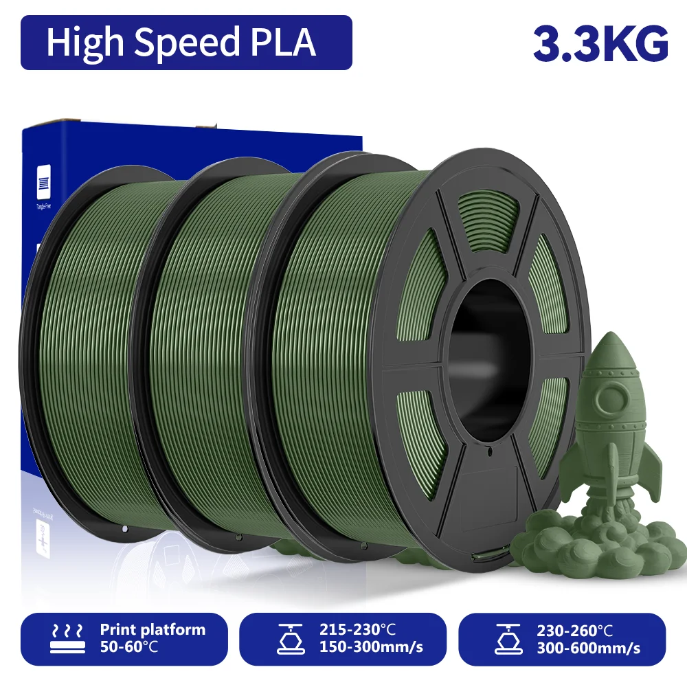 JAYO 3,3KG HS PLA 3D-Drucker-Filament 1,75mm Hochgeschwindigkeits-PLA 600mm/s Schneller Druck & Hohe Zähigkeit 3D-Druckmaterialien für 3D-Drucker
