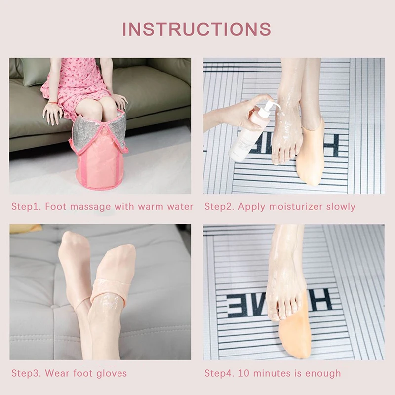 1 Pasang Kaus Kaki Perawatan Kaki Silikon Melembapkan Anti Kulit Kaki Kering Retak Pengelupas Kulit Mati Pelindung Penghilang Rasa Sakit