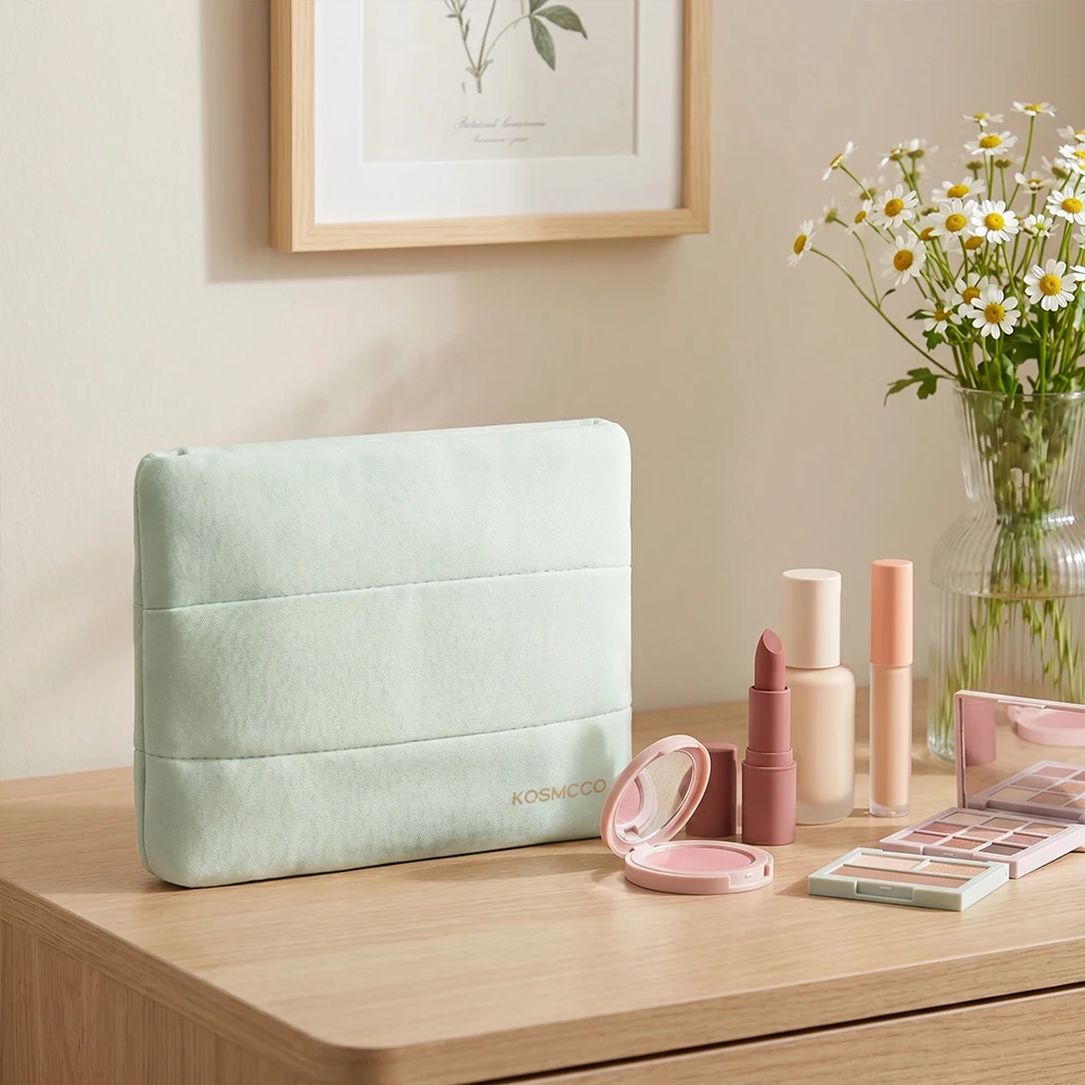 Small Size Puffy Cosmetic Bag Neoprene Makeup Pouch Portable Travel Organizer Bag