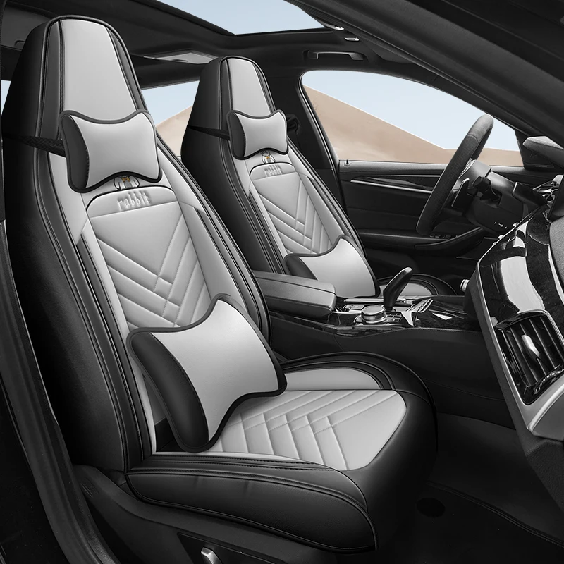 

Front two-seater car seat covers, with headrests and lumbar supports, are suitable for models with front one-piece head seats