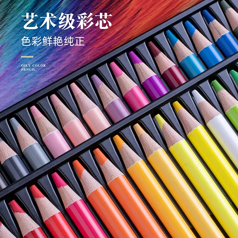 Imagem -02 - Nyoni Lápis de Cor Oleosa 24 36 48 72 120 Cores N8520 Óleo Baseado Artista Nível Profissional Pintura Arte Desenho Suprimentos