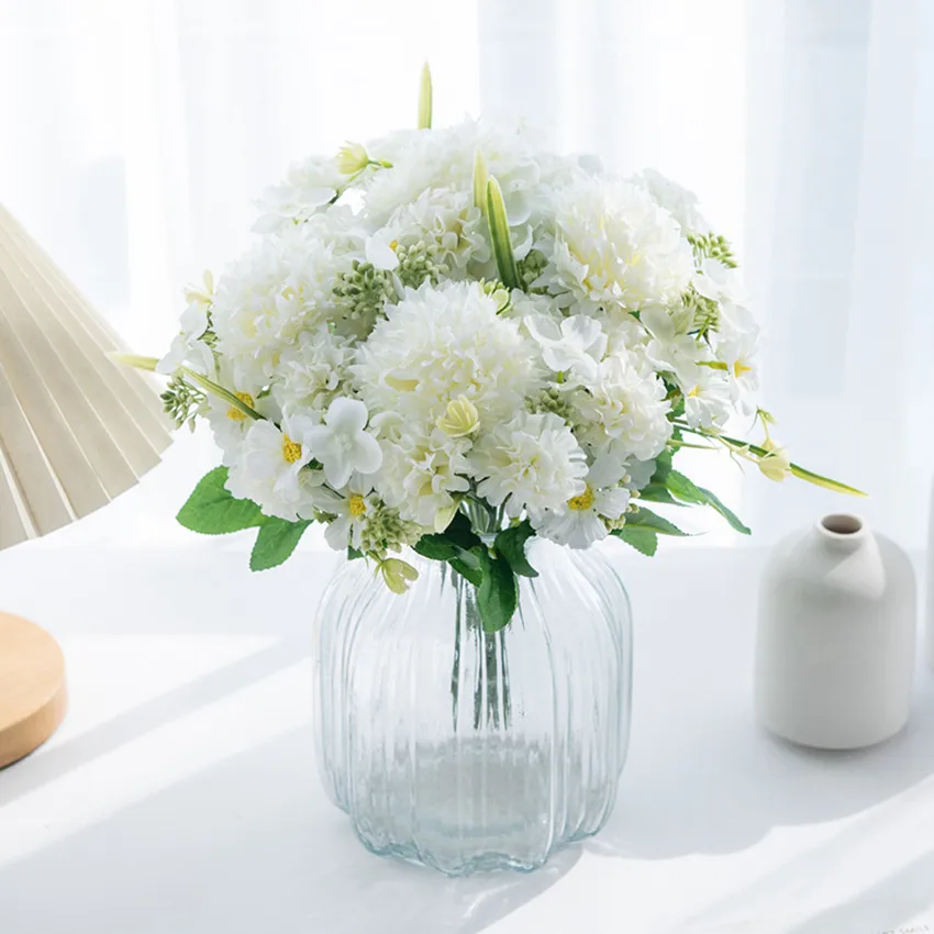 Künstliche Blumen Seidenlila Kugelchrysantheme Hochzeitskranz Heimdekoration Festival-Deko DIY-Geschenke Brautsträuße Gartenparty – Detail 6