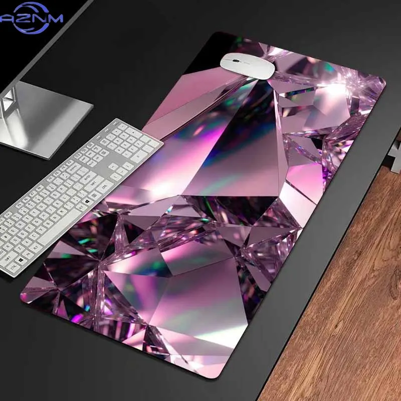 1pc of Crystal Diamond Design Mouse Pad And Desk Mat - Features a Non-Slip Rubber Base, Is Washable And of High Quality, Suitabl
