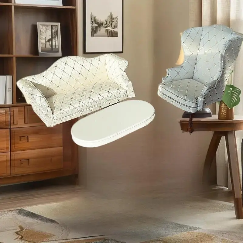 1: 12 Dollhouse Miniature Plush Rug Set, Model Photography Prop, Kid's Pretend Play Toys, Doll House Tiny Decor Presents