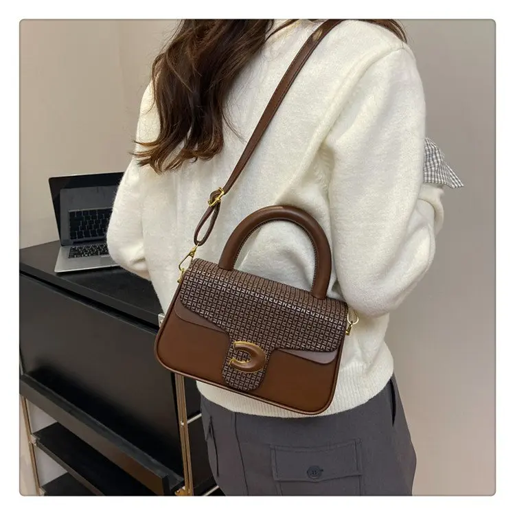 

​​2025 Retro Two-Tone Square Bag, Color Block Underarm Purse for Women, Vintage Inspired Top Handle Crossbody Bag