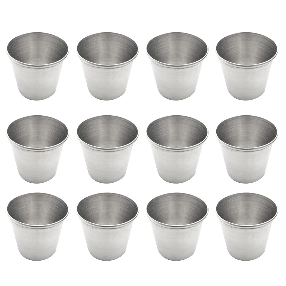 

12 Pcs Stainless Steel Glass Mugs Water Bottles Espresso Cups Shot Glasses Tea Milk Travel