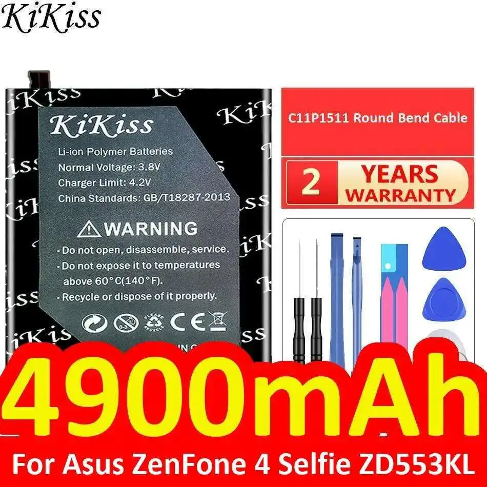

4900Mah For Asus Zenfone 4 Selfie ZD553KL C11P1511 Round Bend Cable Long-Lasting Mobile Phone Battery