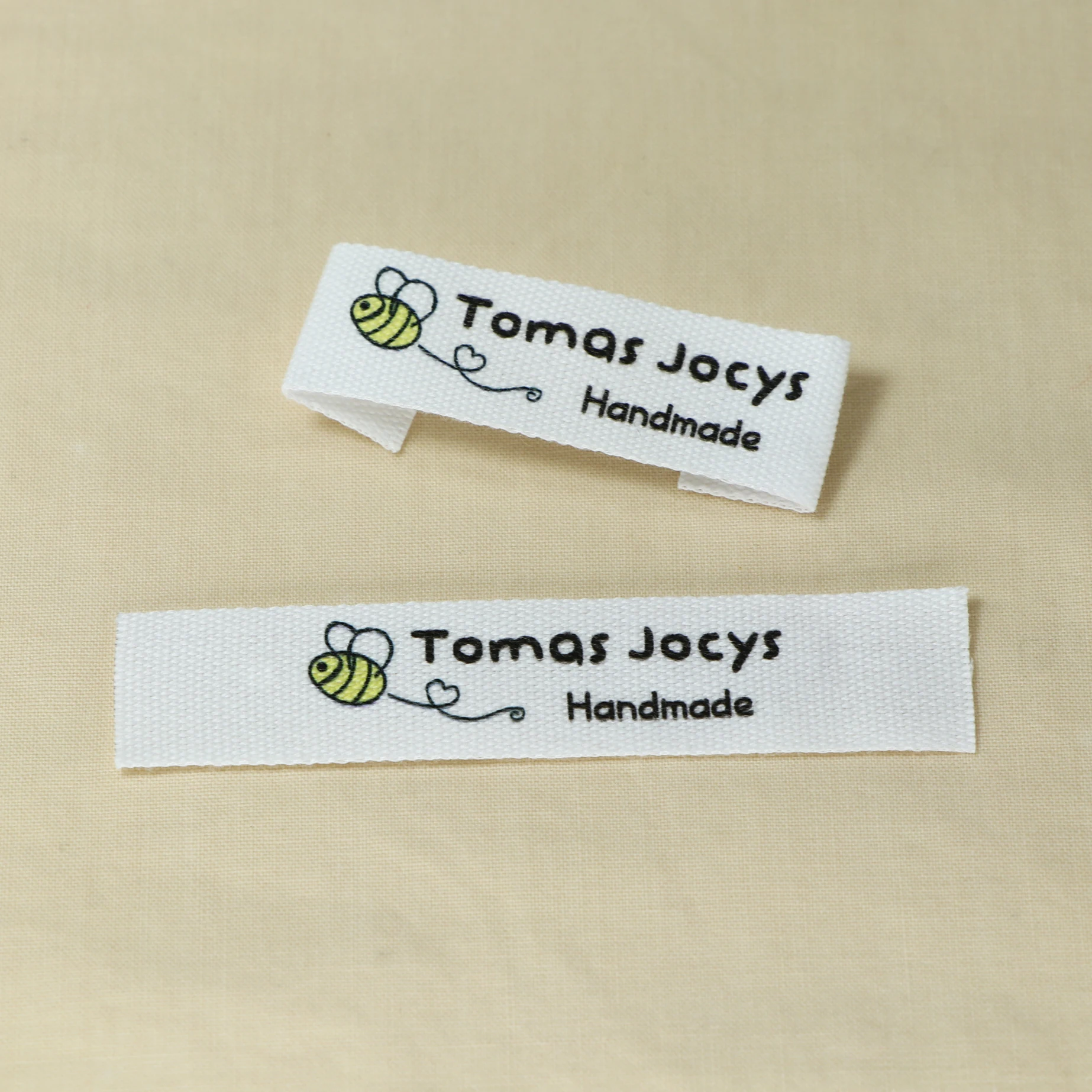 

Custom Clothing Labels - Personalized Brand , Organic Cotton Ribbon Labels , Logo or Text, Sewing Labels (FR158)