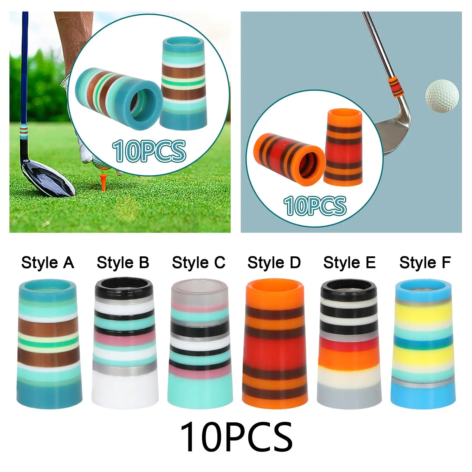 

10 Golf Iron Ferrules for Club Shafts, Taper Tip Covers for Adults