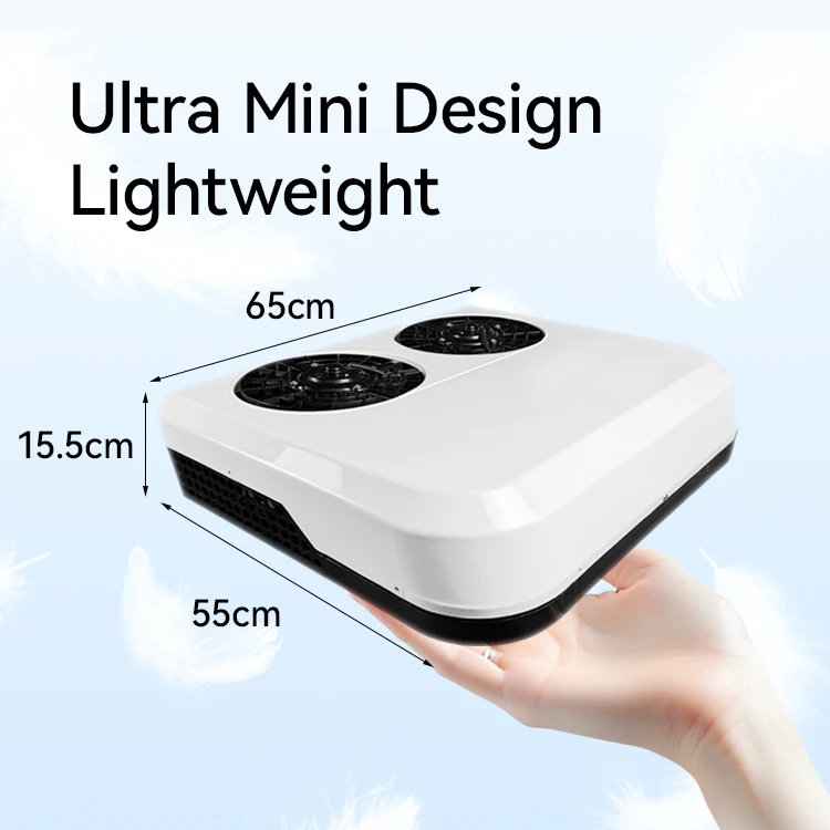 Mini Portable 12V/24V/48V/72V Caravan AC New Aire Acondicionado For Car RV Low-Cost Mini Rooftop Parking Cooler view 2