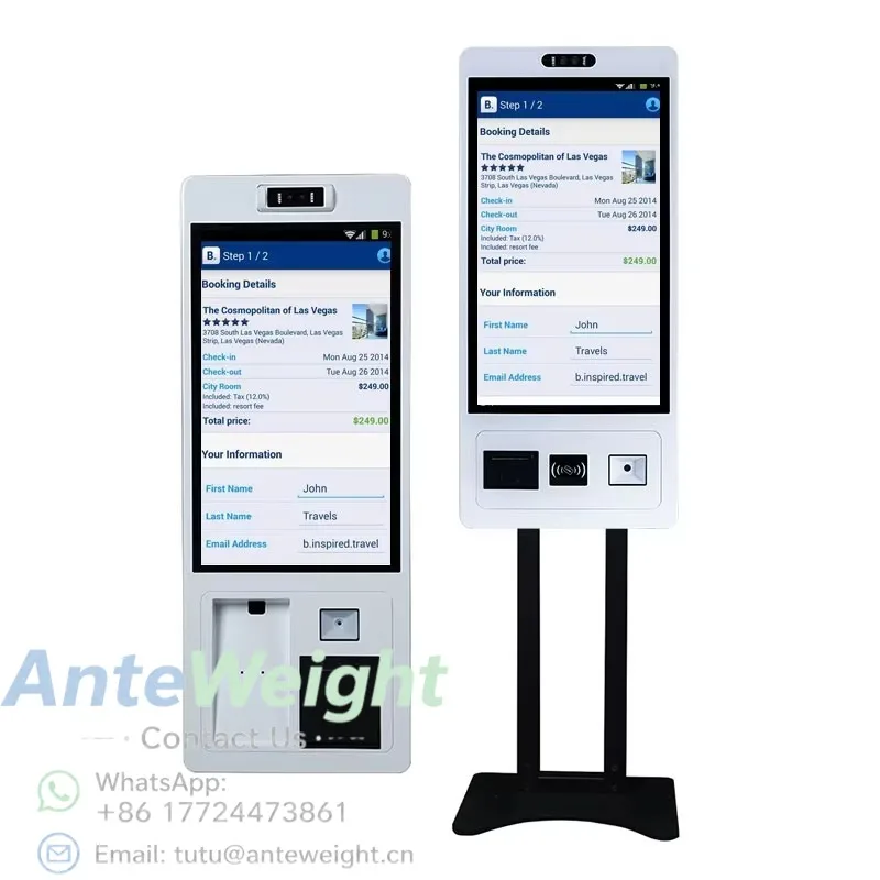 Ordering Kiosks 15.6 21.5 23.8 27 32 Inch Intelligent Terminal Touch Screen Kiosk for POS Self Service Payment