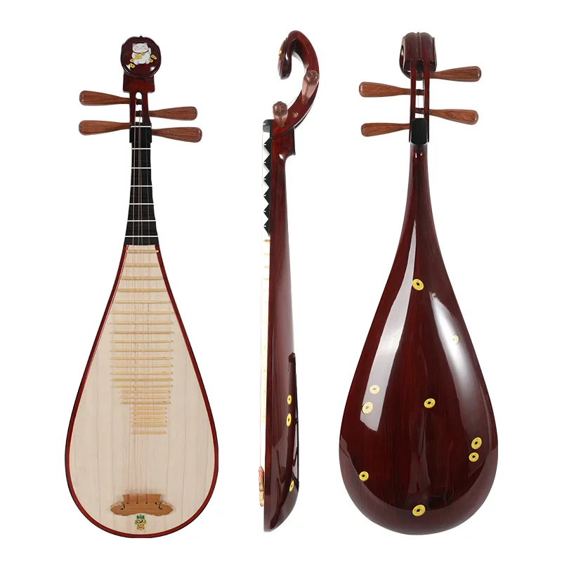 

Padauk Wenge Pipa Chinese Traditional String Instrument for Kids Beginners Adults Professional Grading Exam Performance Practice