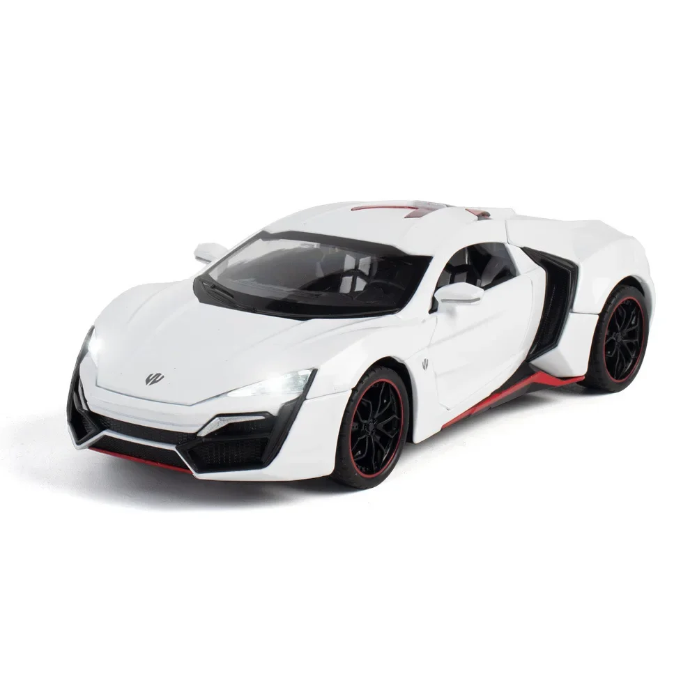 1:24 Lykan Hypersport High Simulation Diecast Metal Alloy Model car Sound Light Pull Back Collection Kids Toy Gifts A219