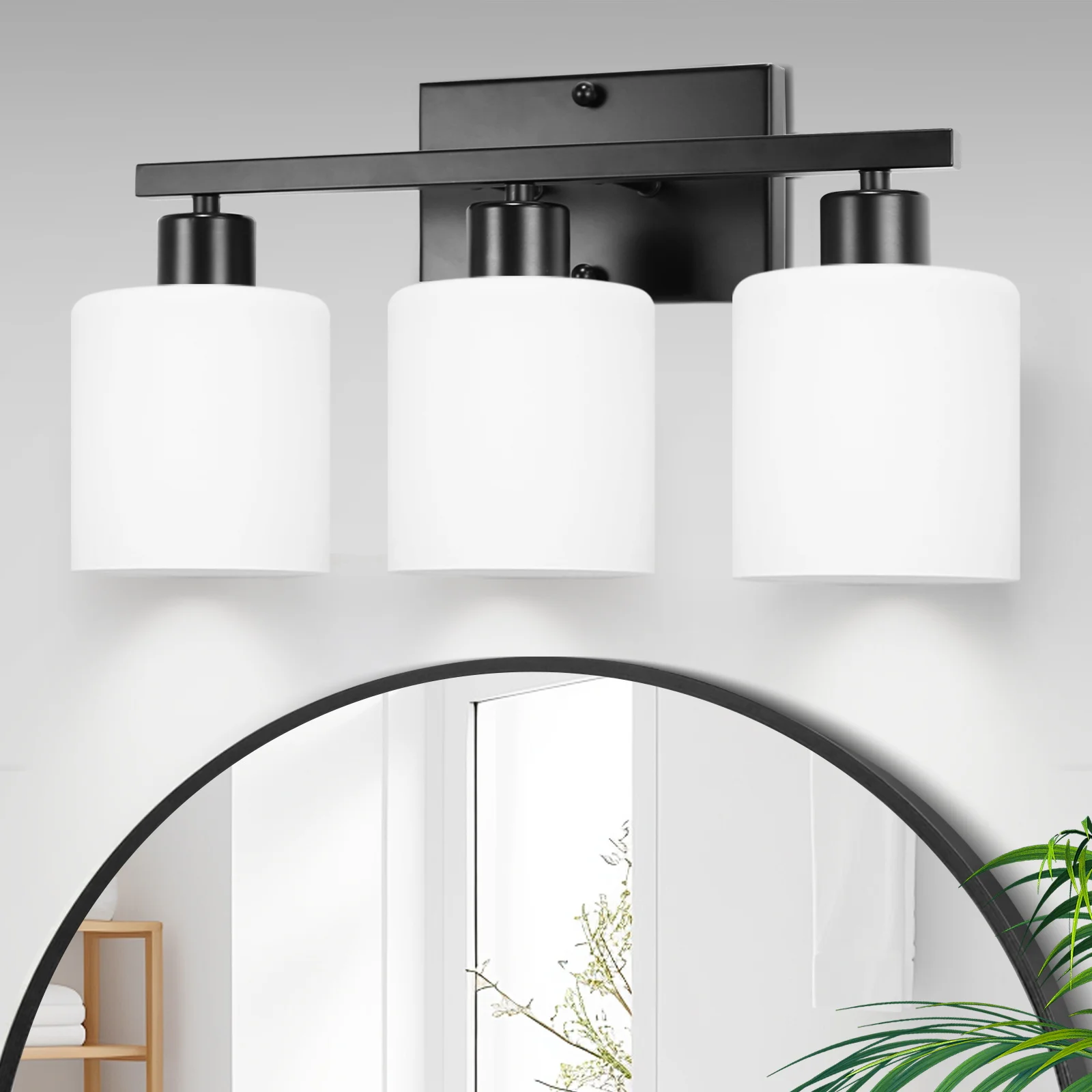 

Modern Wall Light Mirror Headlight E26 Lighting Interior for Mirrors Bathroom Bedroom Corridor Decor Frosted Glass Wall Light