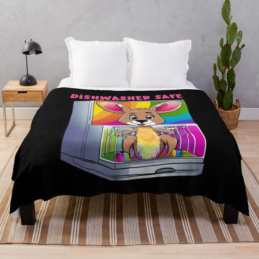 Dishwasher Safe With Funny Kangaroo Throw Blanket Luxury Designer Tourist Luxury Thicken Retros Blankets