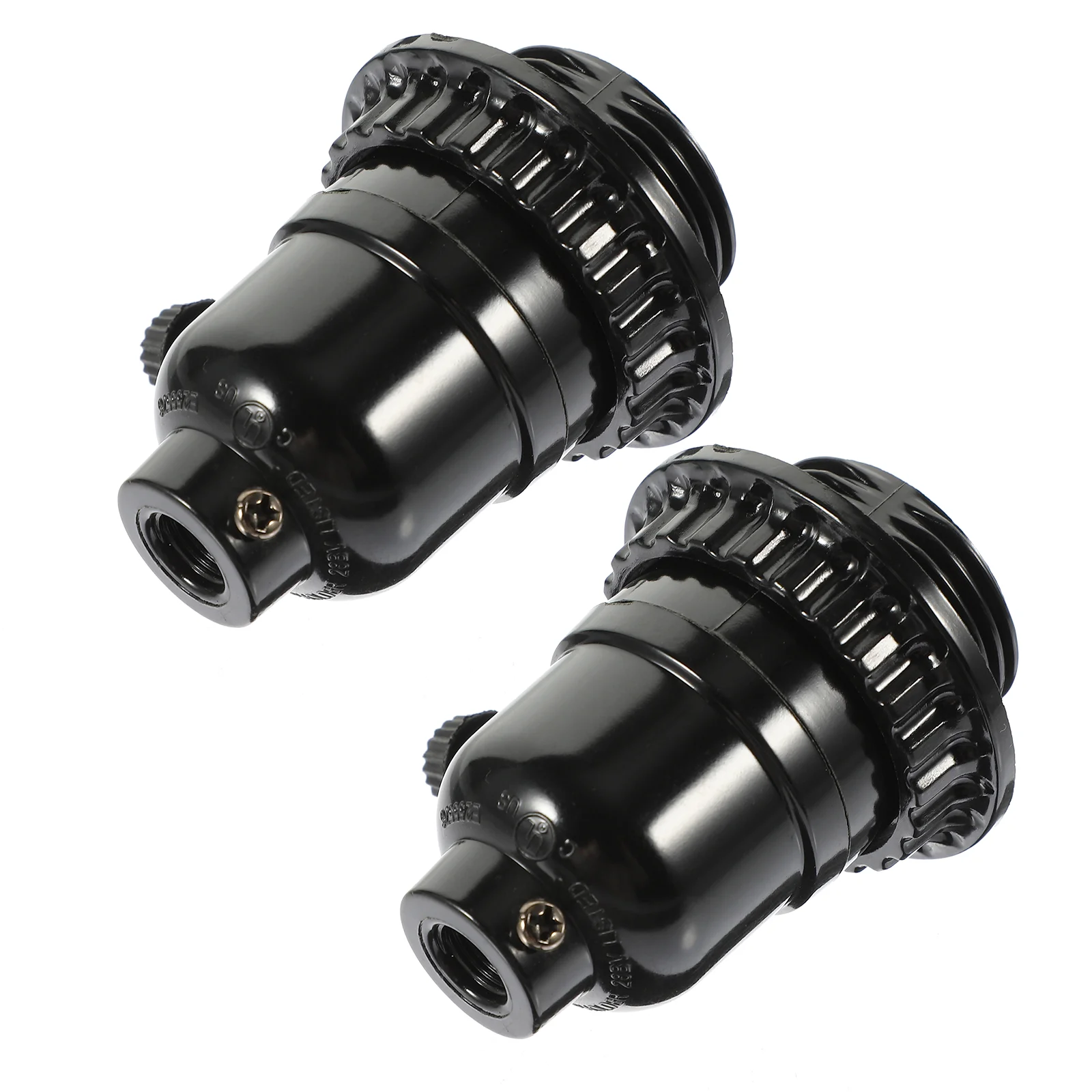 2 Pcs Screw Light Socket E26 Bulb Pendant Lamp Head Repair Kit Bakelite Knob Replacement