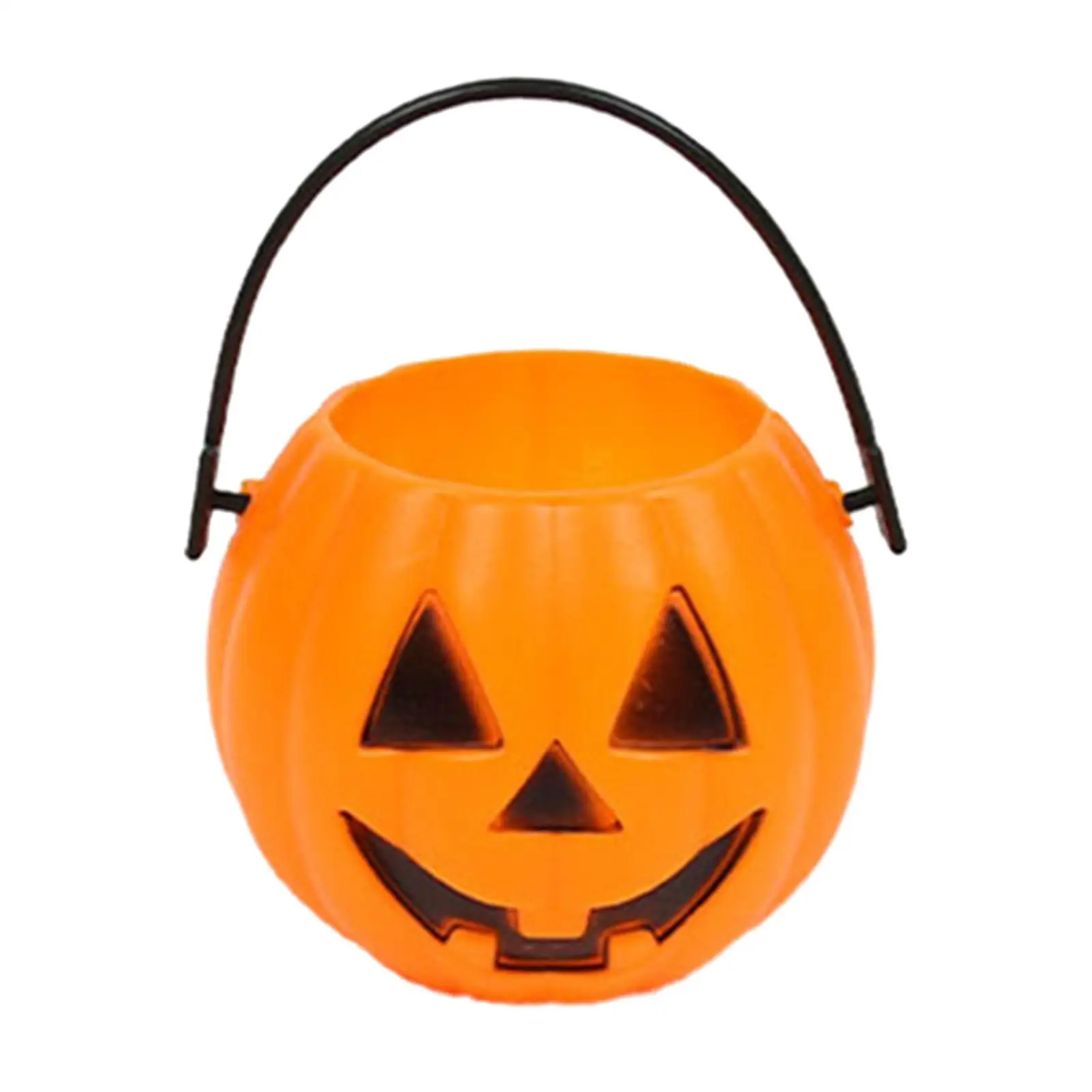 Pumpkin Bucket Candy Basket Pumpkin Pail Trick or Treat Bucket Orange for Home