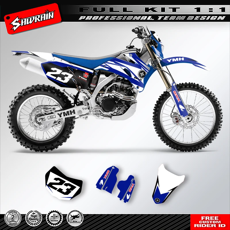 

Наклейка на мотоцикл Sawrain, набор наклеек с графикой команды для YAMAHA WRF250 450 2007 2008 2009 2010 2011 2012 2013 002