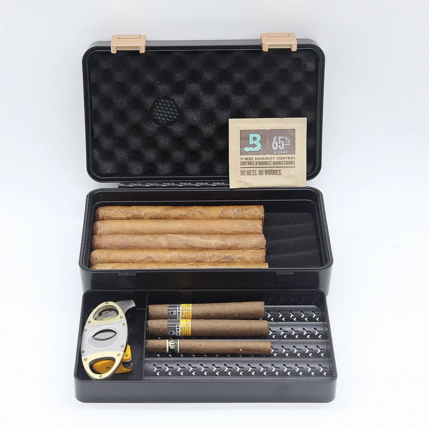 

Travel-Sized Cigar Humidifier Box - Double-Layer Design, Waterproof, Pressure-Resistant, With Excellent Sealing Performance.