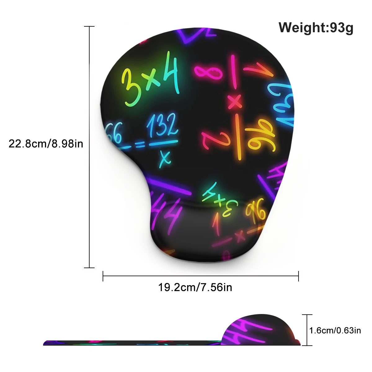 1pcColorful Figures Mouse Pad Wrist Support-3D Ergonomic Soft Anti-Slip Wrist Rest Support Mat Computer Mouse Pad for Office  PC