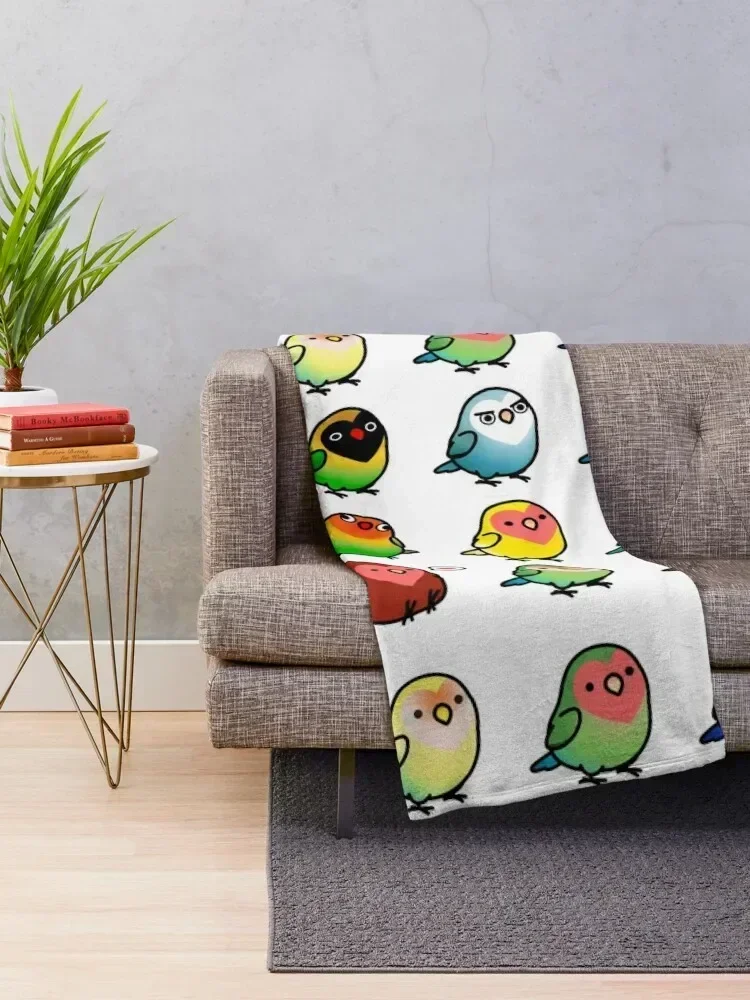 Chubby Lovebirds Throw Blanket Soft Plaid Furry halloween Blankets