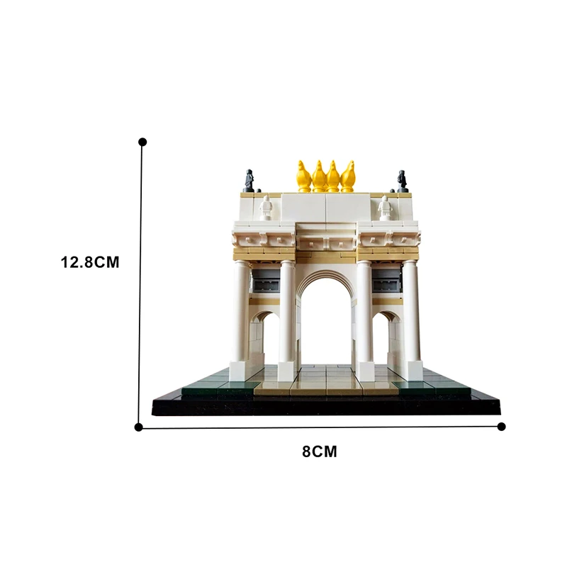 MOC Arco della Pace Architecture Building Blocks Model Famous Italian Buildings Peace Arch Bricks Assemble Toy puzzle Child Gift