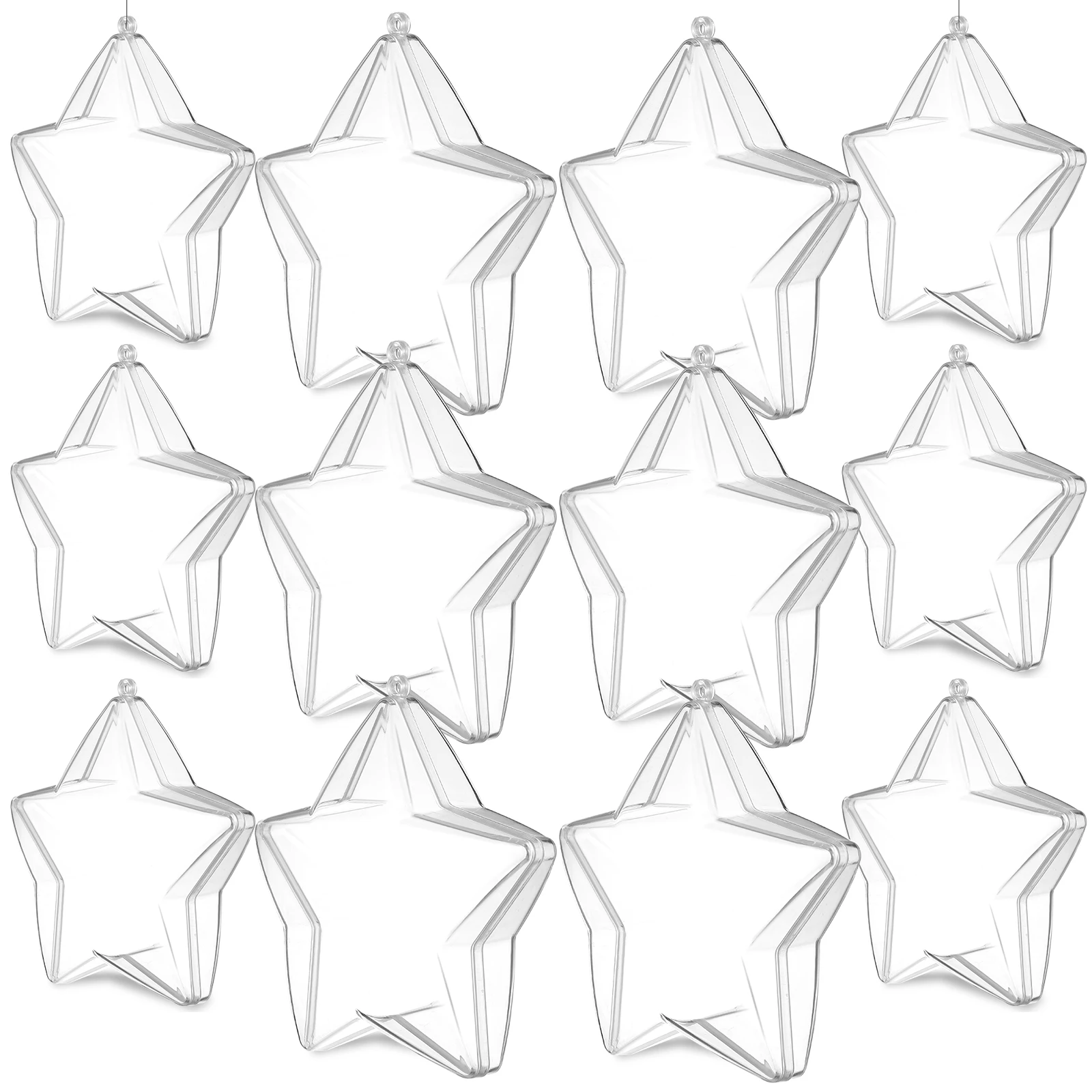 

20pcs Decorations Clear Plastic Fillable Stars Christmas Tree Ornaments Clear Ornaments For Crafts Fillable DIY Craft Bulk