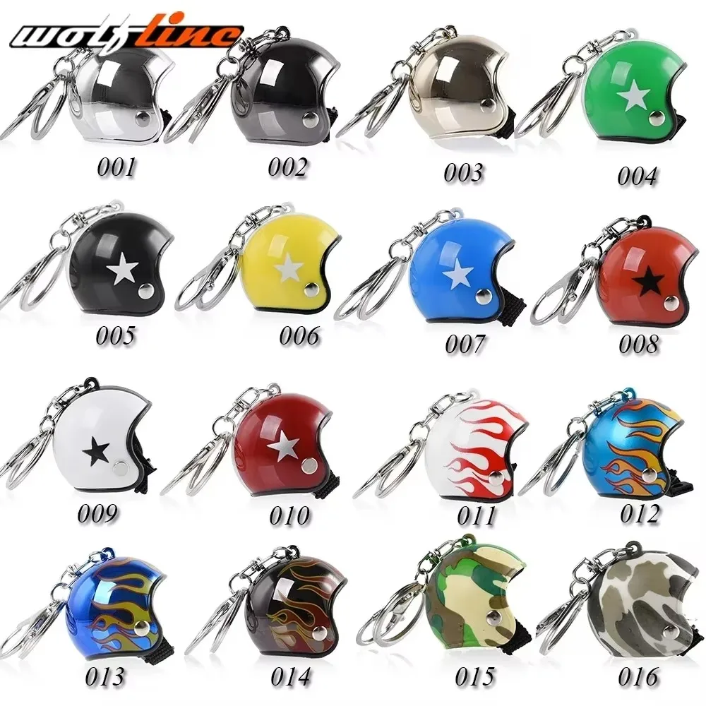 Wolf Line Motorcycle Key Chain Motorbike Helmet KeyRings Xmas Christmas for Women Men Boy Girl Birthday Gift Toy 1 Piece