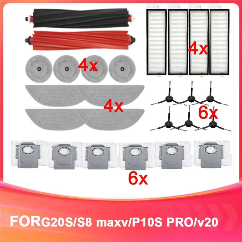 

B66C Compatible For Roborockqrevo Master Main & Side Brushes,HEPA Filter,Dust Bag For Enhanced Cleaning