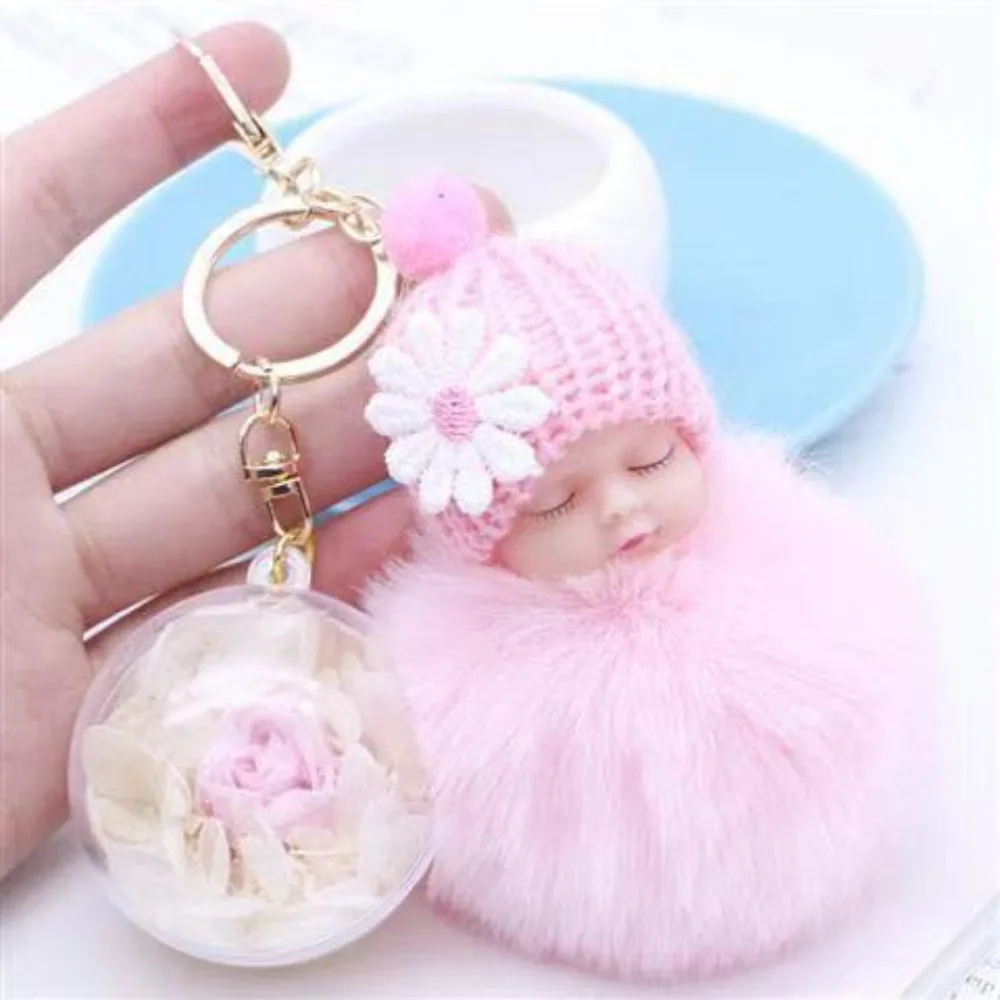 

Cute Sleeping Doll Keychain, Cartoon Plush Figure, Delicate Hanging Ornament for Ladies, Car and Bag Decor Gift