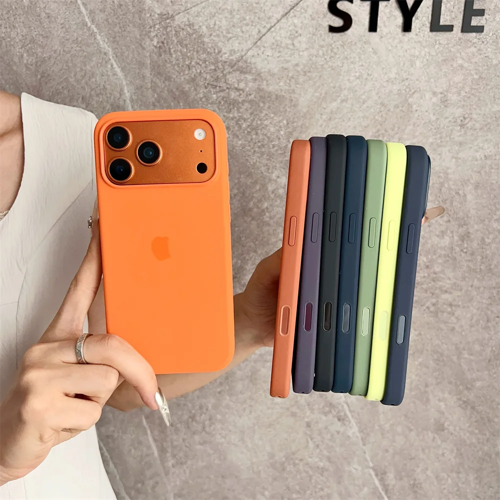 حافظة هاتف رسمية من السيليكون السائل الساخن لهاتف أبل لهاتف آيفون 17 Air 17 Pro 17 ProMax مقاومة للصدمات لـ Magsafe مع صندوق