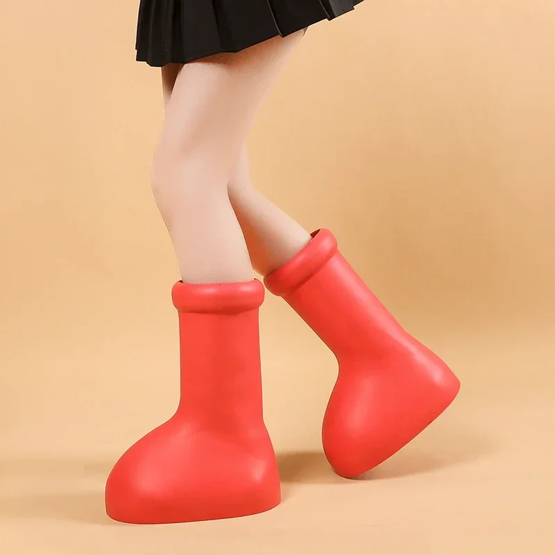 

2024 New Anime Creative Men's and Women's Universal Rain Boots Big Red Children's Wooden Shoes Cartoon Cute Rain War Boots