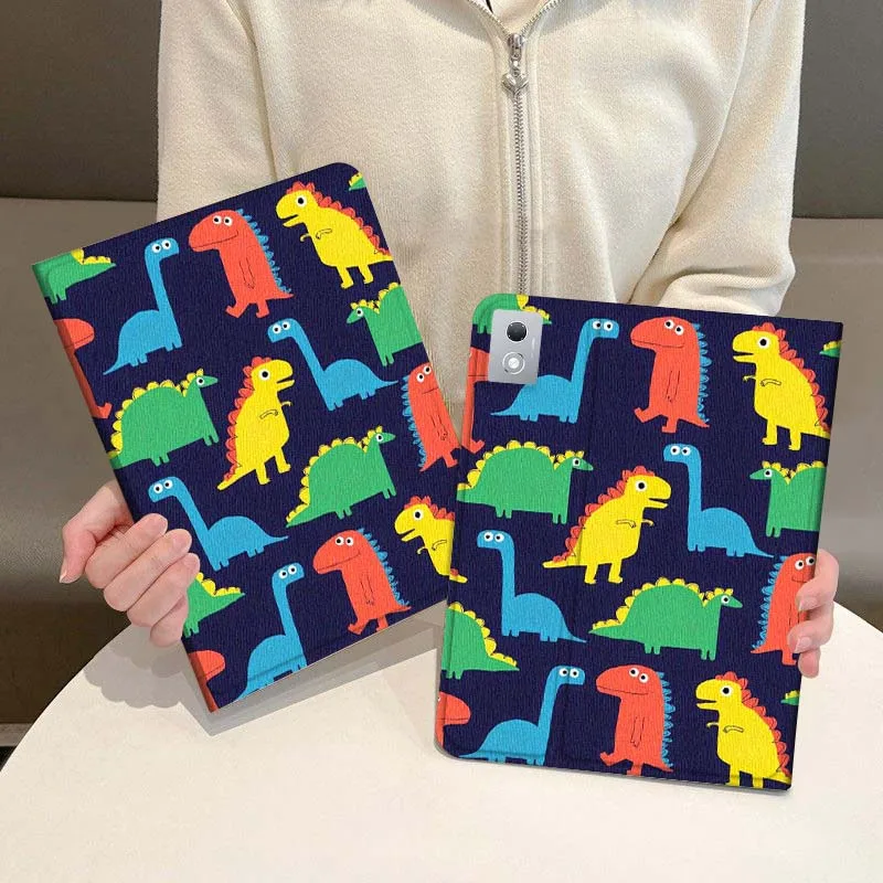 

Cute Dinosaur Pattern Print For Legion Xiaoxin Pad P12 Pro Y900 GT 2023 2025 12.1 12.7 14.5 inch Tablet Case