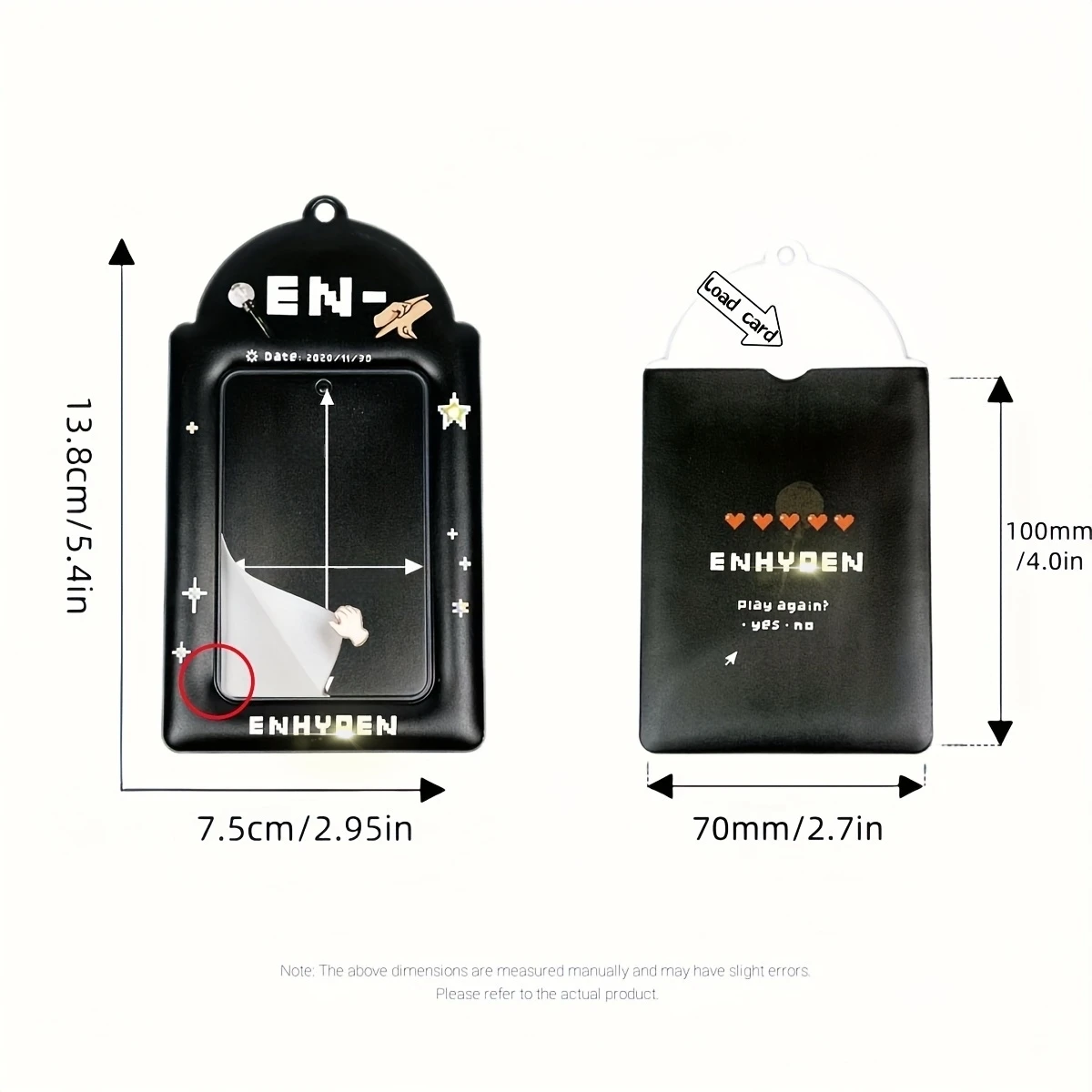 حامل بطاقات Black En، حامل بطاقات الصور Kpop EN، نسيج غير لامع، عرض تخزين الكمبيوتر، سلعة Star Idol مناسبة لمحبي EN