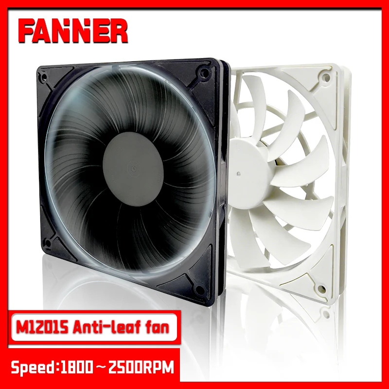 

MF12015 Computer Case Silent Fan 12CM,12V, 120mm Monolithic Structure Water-Cooled Fan PWM/ARGB Reverse Blade Cooling Fan Kit