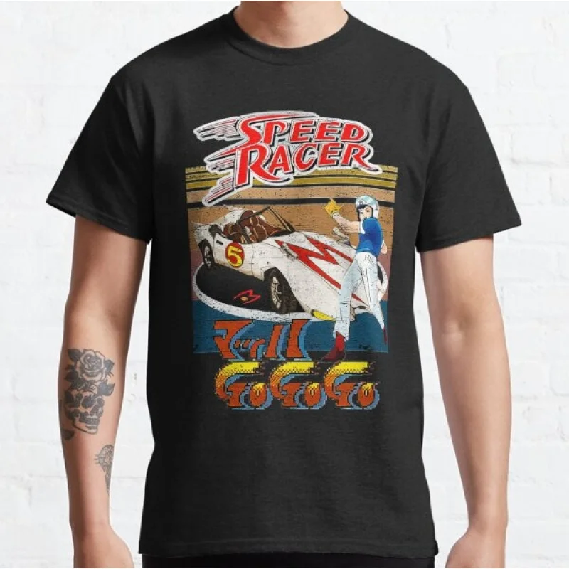 

Mach 5 1967 Mach Go Go Go graphic tee Manga Speed Racer Anime T shirt Cartoon Large size Tops 100% cotton Y2K Clothes