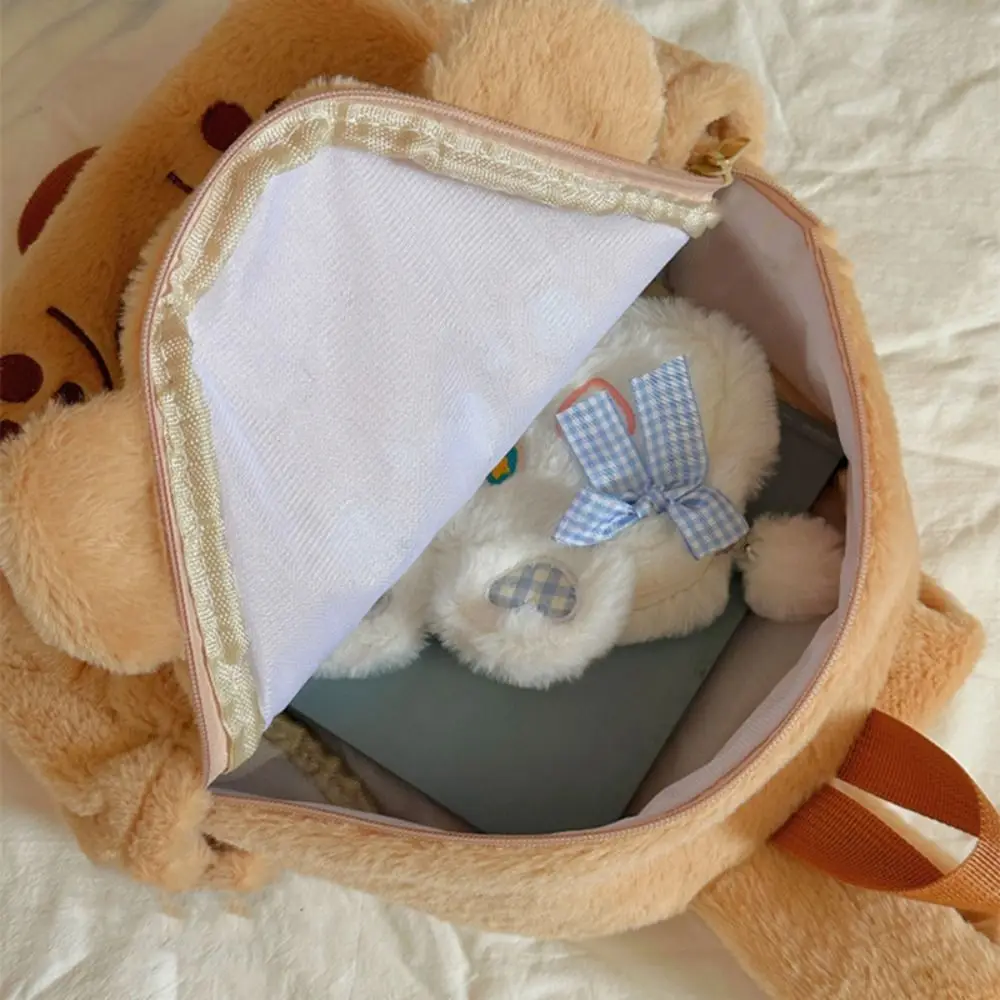 Large Capacity Cartoon Little Bear Backpack Doll Knapsack Animal Shoulder Bag Shoulder Bag JK Lolita Plush School Bag Lady