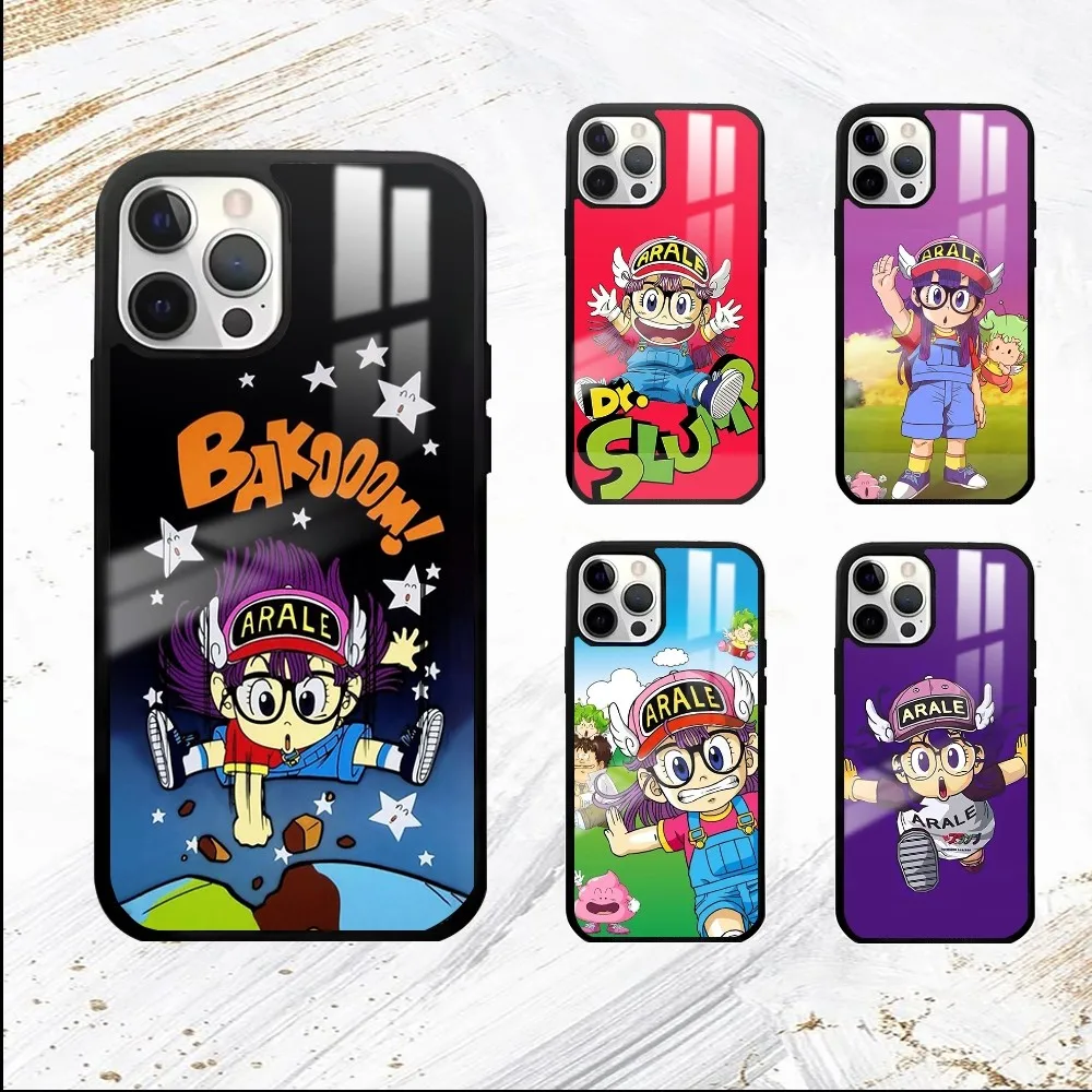 Cartoon Dr Slump Arale Phone Case For iPhone 16 15 14 13 12 11 Pro Max Plus Mini PC Fashion High Quality mirror phone case