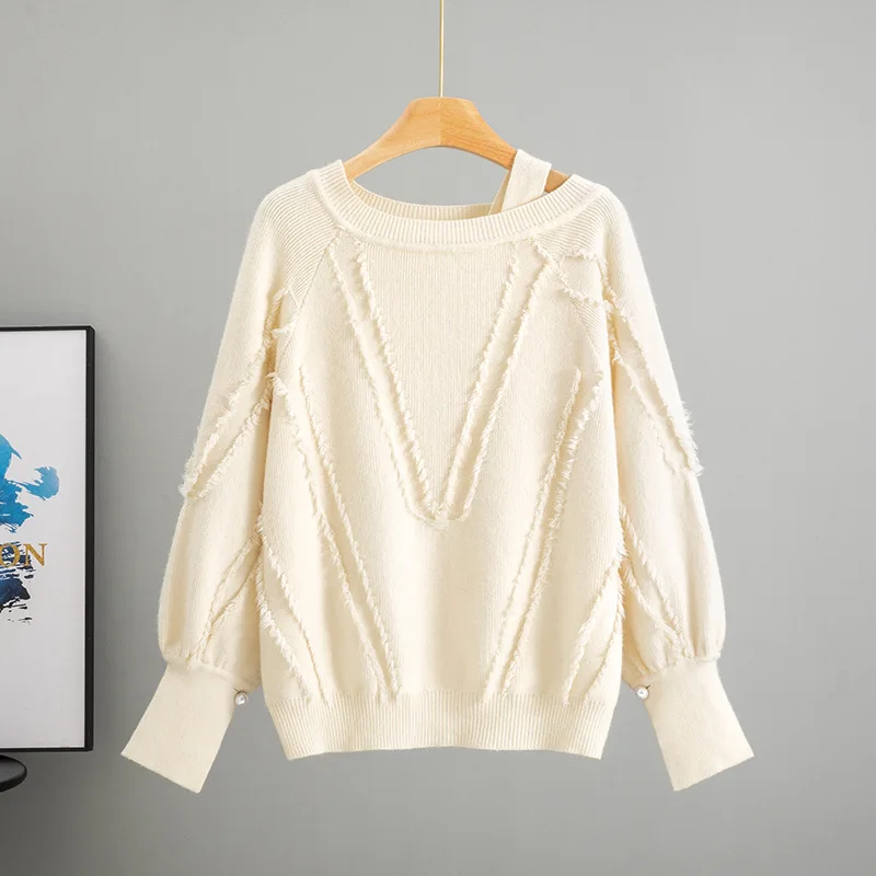 

Fashion Casual Temperament Loose Lantern Sleeve Sweater Knitted Sweater