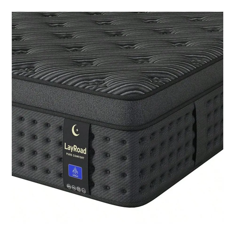 

Bedroom Furniture, 12Inch Black Queen Mattress, BuiltIn Memory Foam And Individually Pocketed Springs, Available In Twin, Full,