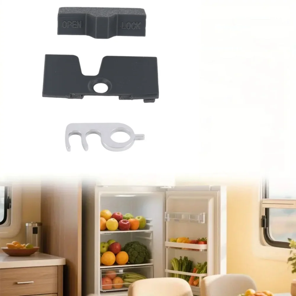 

1PC Fridge Door Catch/Lock + Backing Plate Caravan/Motorhome RV For Dometic FW High-Quality RV Accessories